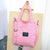 Women's Medium Spring&summer Canvas Letter Business Square Zipper Tote Bag