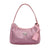 Women's Medium Spring&summer Pu Leather Solid Color Fashion Rhinestone Square Zipper Underarm Bag