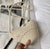 Women's Medium Straw Color Block Classic Style Shell String Straw Bag