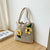 Women's Medium Straw Flower Streetwear Open Shoulder Bag