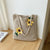 Women's Medium Straw Flower Streetwear Open Shoulder Bag