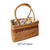 Women's Medium Straw Geometric Vacation Bucket String Straw Bag