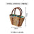 Women's Medium Straw Geometric Vacation Bucket String Straw Bag