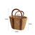 Women's Medium Straw Geometric Vacation Bucket String Straw Bag