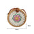 Women's Medium Straw Marble Heart Shape Flower Beach Round Buckle Crossbody Bag