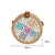 Women's Medium Straw Marble Heart Shape Flower Beach Round Buckle Crossbody Bag