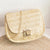 Women's Medium Straw Solid Color Vacation Weave Square Magnetic Buckle Straw Bag