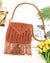 Women's Medium Straw Solid Color Vacation Zipper Straw Bag