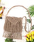 Women's Medium Straw Solid Color Vacation Zipper Straw Bag