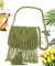 Women's Medium Straw Solid Color Vacation Zipper Straw Bag