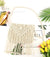 Women's Medium Straw Solid Color Vacation Zipper Straw Bag