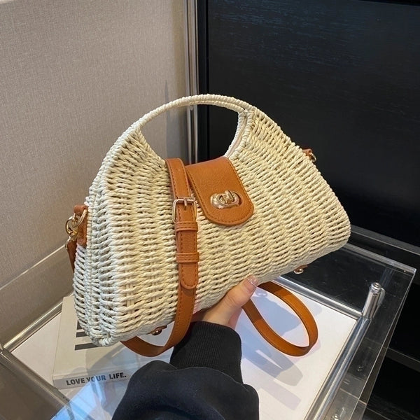 Women's Medium Summer Straw Fashion Handbag