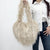 Women's Medium Winter Spring Autumn Tan Wool Streetwear Heart-shaped Bag