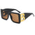 Women's Men's Unisex Casual Fashion Sports Letter Pc Square Sunglasses