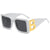 Women's Men's Unisex Casual Fashion Sports Letter Pc Square Sunglasses