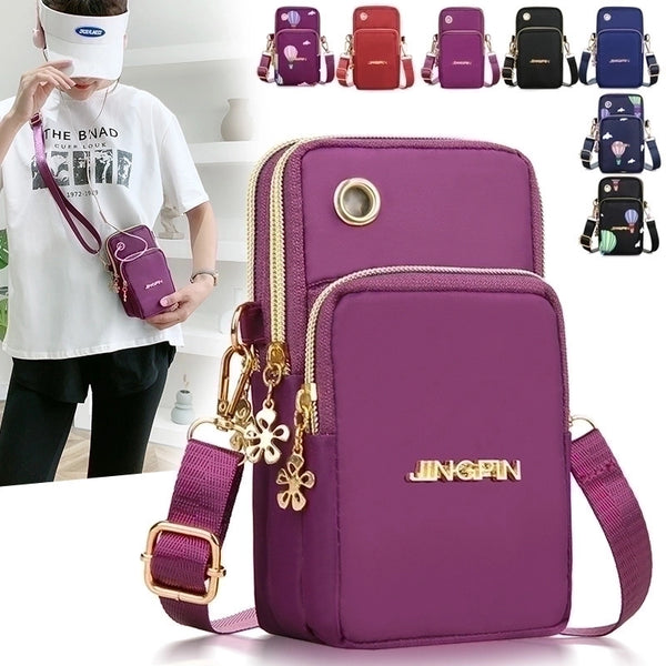 Women's Mini Nylon Hot Air Balloon Solid Color Basic Square Zipper Crossbody Bag