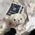 Women's Mini Plush Bear Solid Color Cute Round Zipper Crossbody Bag