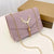 Women's Mini Pu Leather Color Block Lingge Fashion Square Magnetic Buckle Crossbody Bag