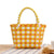 Women's Mini Pvc Lattice Vacation Square Open Straw Bag