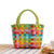 Women's Mini Pvc Lattice Vacation Square Open Straw Bag