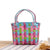 Women's Mini Pvc Lattice Vacation Square Open Straw Bag