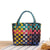 Women's Mini Pvc Lattice Vacation Square Open Straw Bag