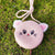 Women's Mini Straw Cartoon Cute Round Zipper Circle Bag