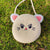 Women's Mini Straw Cartoon Cute Round Zipper Circle Bag