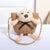 Women's Mini Straw Flower Bow Knot Fashion Bucket Zipper Shoulder Bag Handbag Crossbody Bag