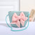 Women's Mini Straw Flower Bow Knot Fashion Bucket Zipper Shoulder Bag Handbag Crossbody Bag