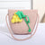 Women's Mini Straw Flower Bow Knot Fashion Bucket Zipper Shoulder Bag Handbag Crossbody Bag