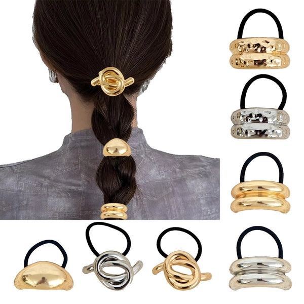 Women's Modern Style Classic Style Round Heart Shape Knot Alloy Plating Hair Tie