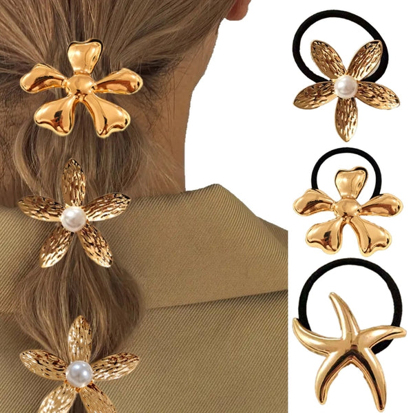 Women's Modern Style Classic Style Starfish Flower Bow Knot Alloy Hair Tie