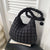 Women's Nylon Plaid Classic Style Sewing Thread Square Zipper Shoulder Bag