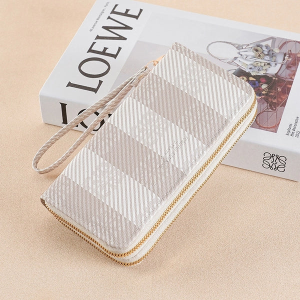 Women's Plaid Pu Leather Zipper Wallets