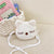 Women's Plush Animal Cute Oval Zipper Crossbody Bag