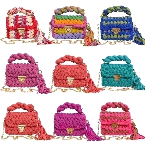 Women's Polyester Color Block Elegant Ethnic Style Square Lock Clasp Handbag