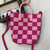 Women's Polyester Plaid Basic Streetwear Bucket Open Shoulder Bag Handbag Crossbody Bag