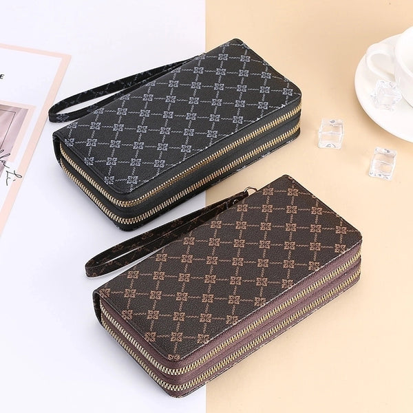 Women's Printing Pu Leather Zipper Wallets