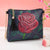 Women's Pu Leather Animal Flower Butterfly Ethnic Style Rhinestone Diamonds Zipper Crossbody Bag