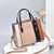 Women's Pu Leather Color Block Elegant Streetwear Bucket Zipper Handbag Bucket Bag