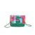 Women's Pu Leather Color Block Fashion Square Flip Cover Shoulder Bag Crossbody Bag