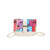 Women's Pu Leather Color Block Fashion Square Flip Cover Shoulder Bag Crossbody Bag