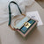 Women's Pu Leather Color Block Streetwear Square Lock Clasp Handbag