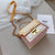 Women's Pu Leather Color Block Streetwear Square Lock Clasp Handbag