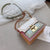 Women's Pu Leather Color Block Streetwear Square Lock Clasp Handbag