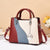 Women's Pu Leather Color Block Streetwear Square Zipper Handbag