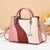 Women's Pu Leather Color Block Streetwear Square Zipper Handbag