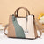 Women's Pu Leather Color Block Streetwear Square Zipper Handbag