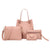 Women's Pu Leather Solid Color Basic Classic Style Square Magnetic Buckle Bag Sets Tote Bag